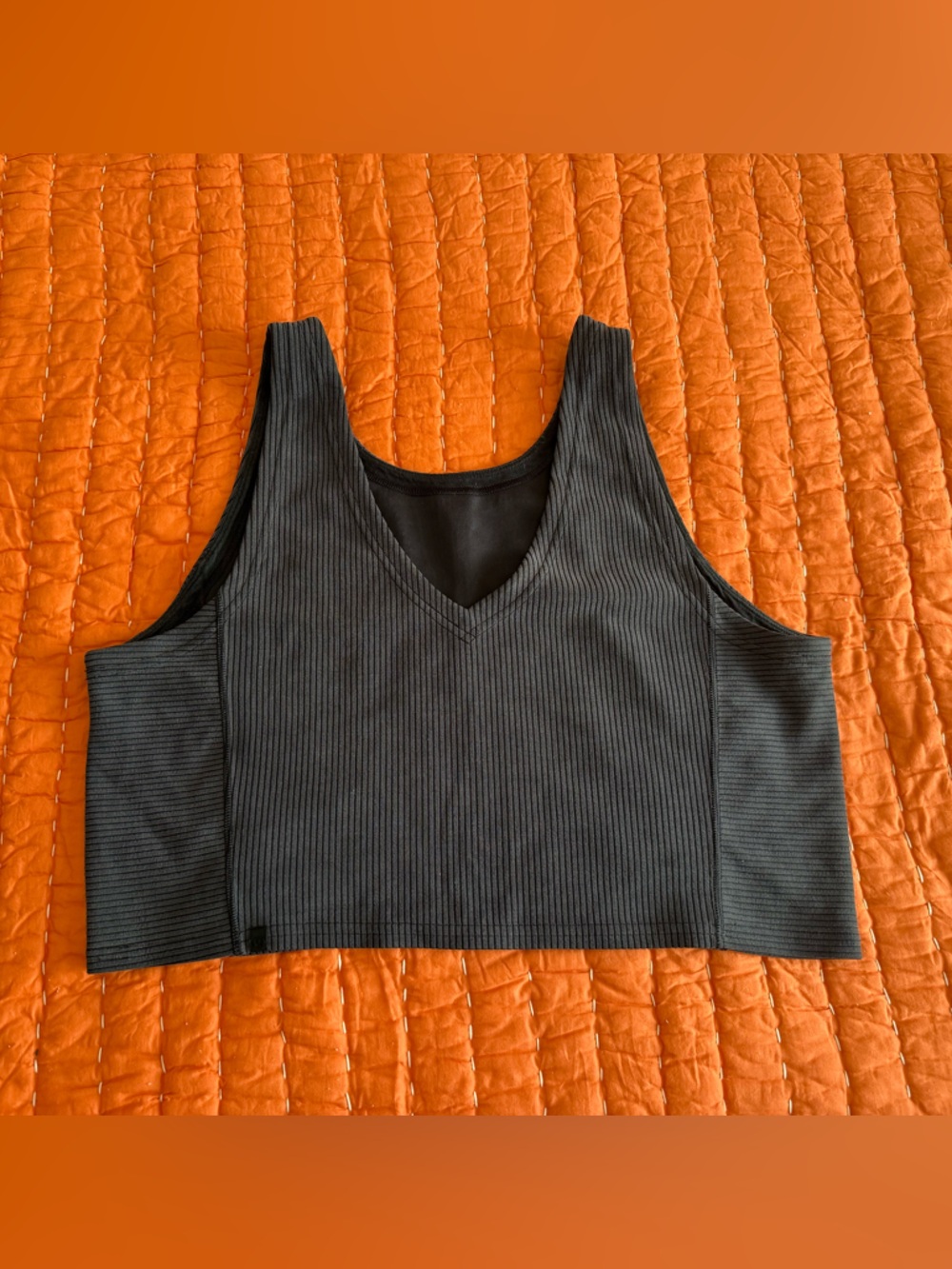 lululemon athletica Softstreme Black Ribbed Crop Tank Top